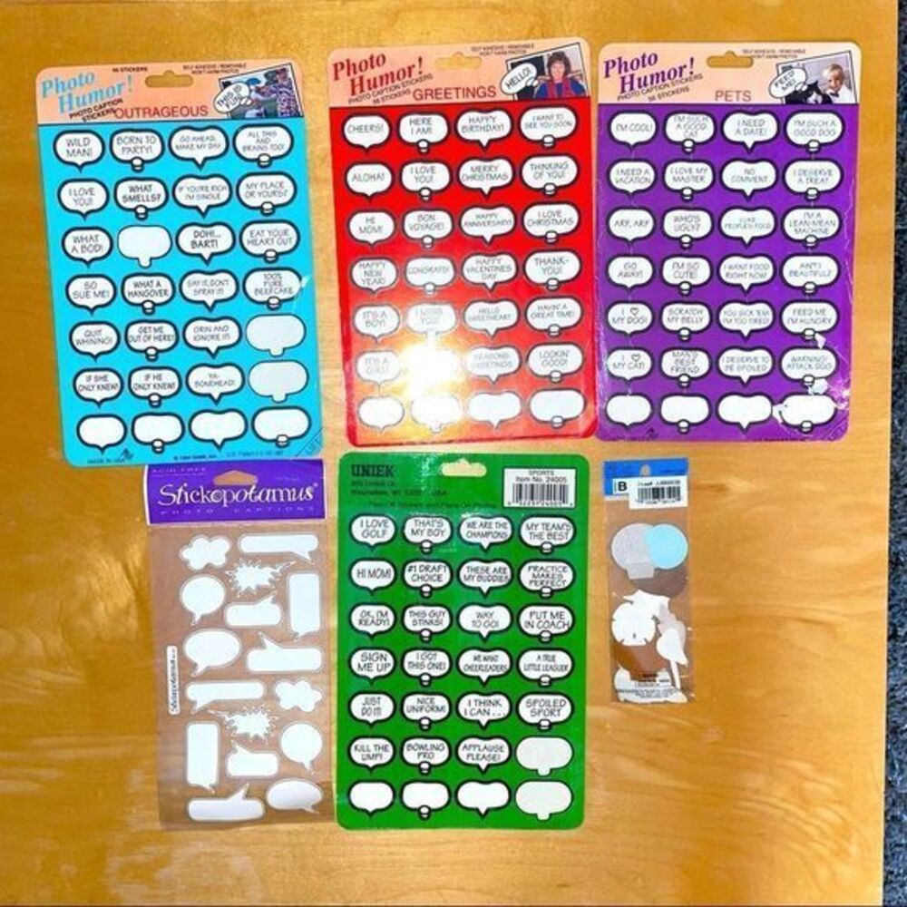 Photo Album stickers: sports, pets, humorous & blanks. Create some fun!